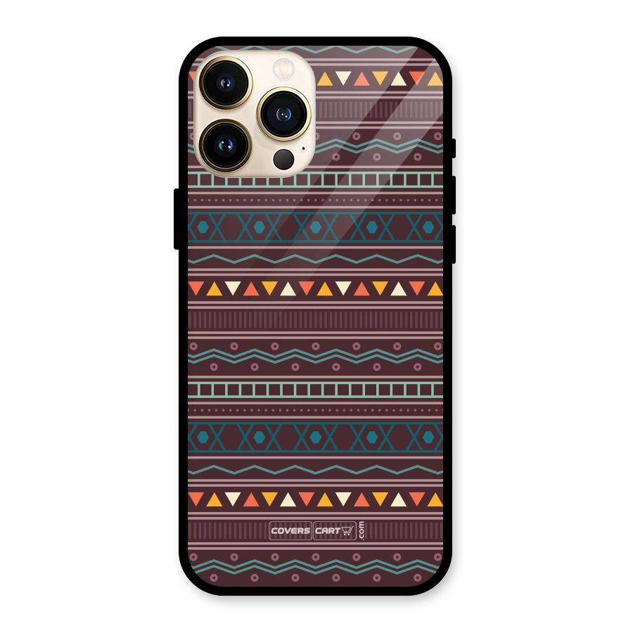 Classic Aztec Pattern Glass Back Case for iPhone 13 Pro Max