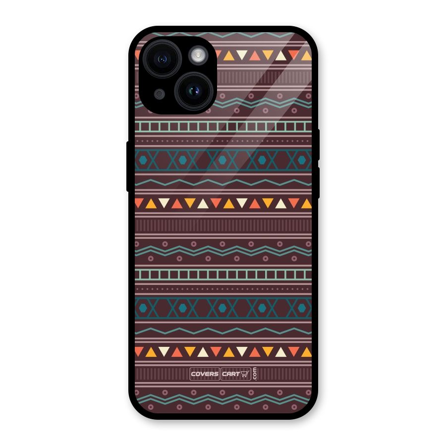 Classic Aztec Pattern Glass Back Case for iPhone 14