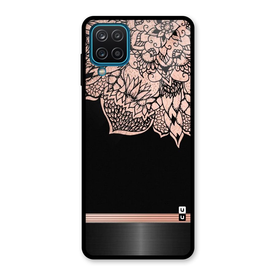Classic Black Sleak Design Glass Back Case for Galaxy A12