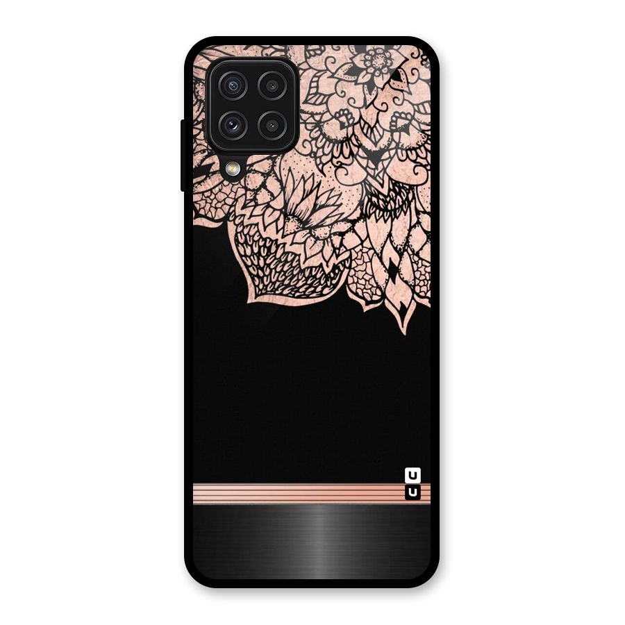 Classic Black Sleak Design Glass Back Case for Galaxy A22 4G