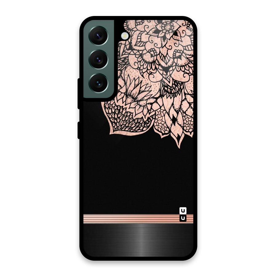 Classic Black Sleak Design Glass Back Case for Galaxy S22 5G