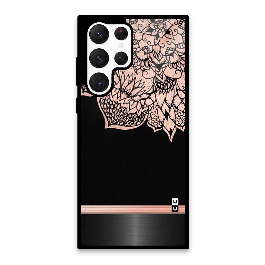 Classic Black Sleak Design Glass Back Case for Galaxy S22 Ultra 5G
