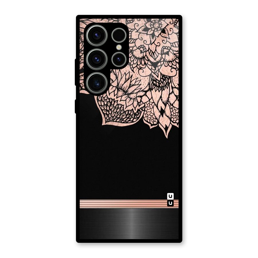 Classic Black Sleak Design Glass Back Case for Galaxy S23 Ultra