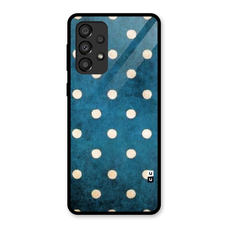 Classic Blue Polka Glass Back Case for Galaxy A33 5G