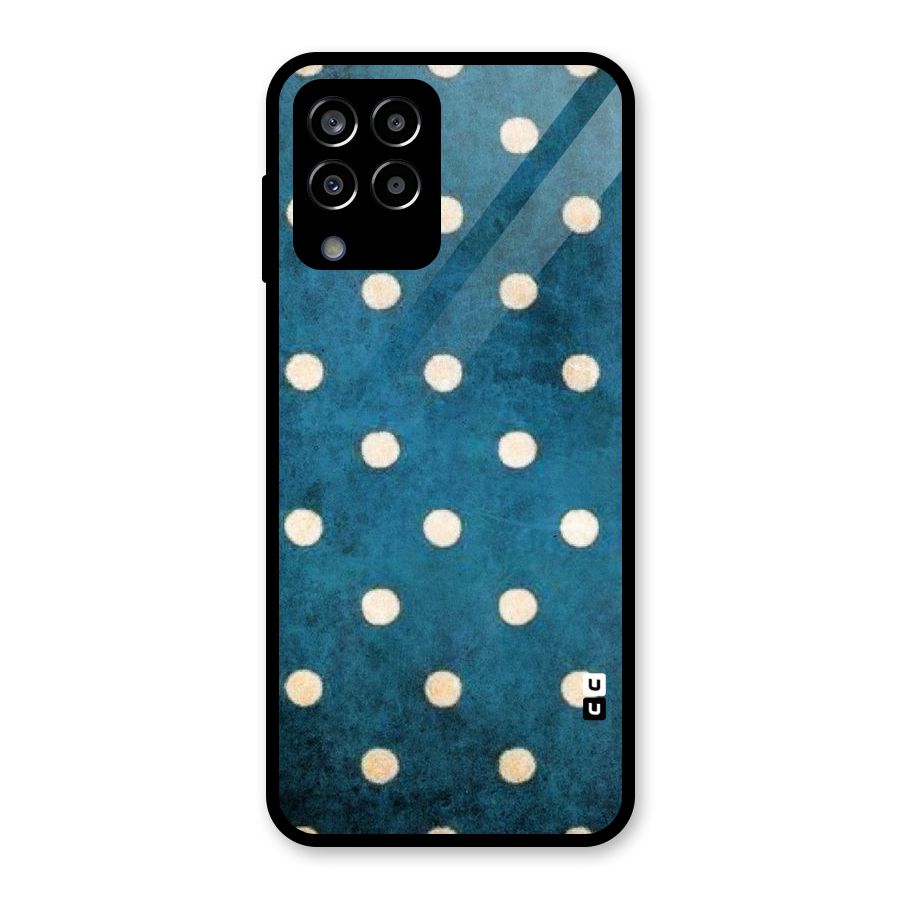 Classic Blue Polka Glass Back Case for Galaxy M33