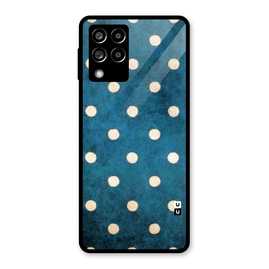 Classic Blue Polka Glass Back Case for Galaxy M53 5G