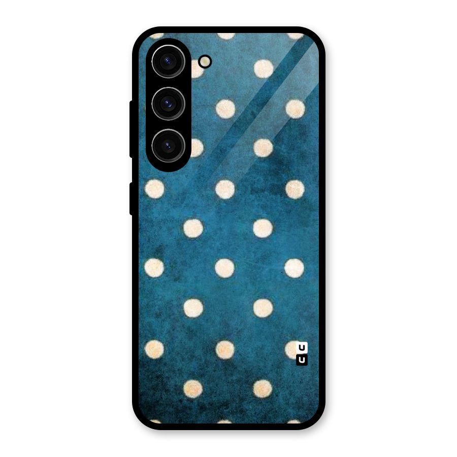 Classic Blue Polka Glass Back Case for Galaxy S23