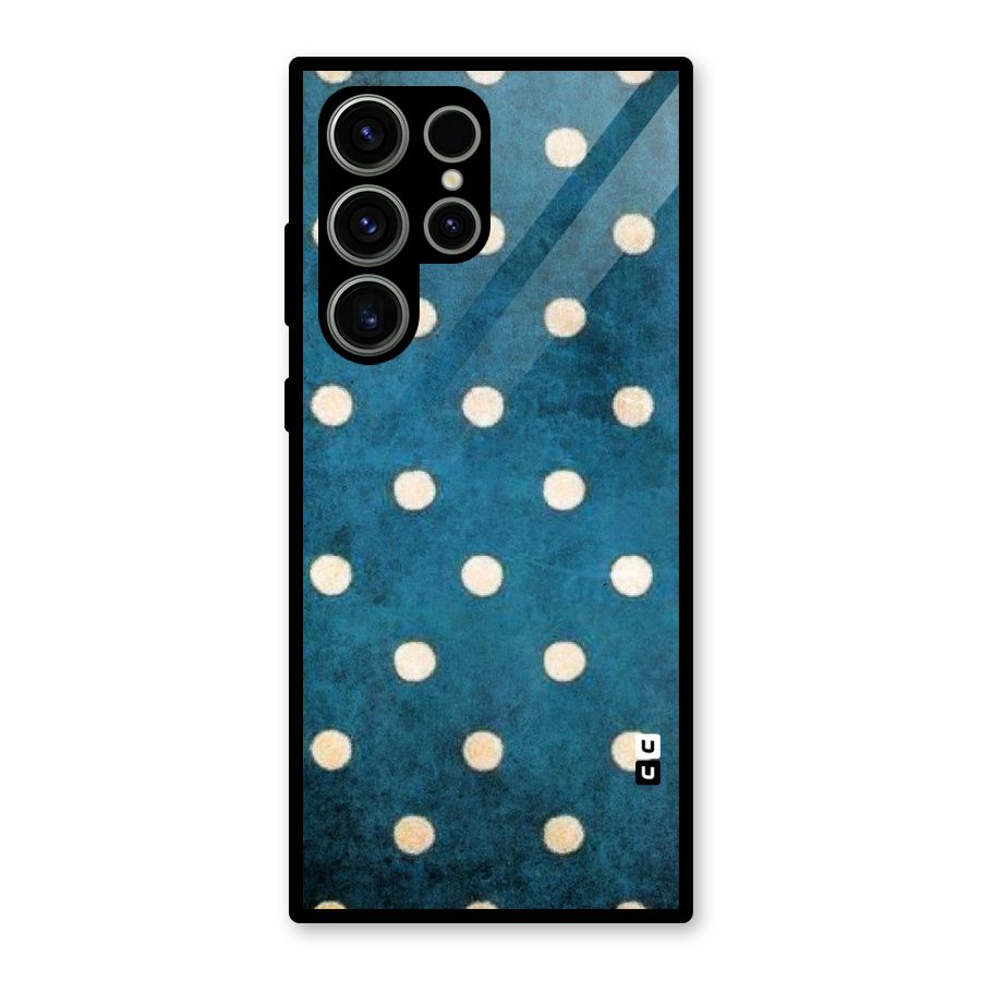 Classic Blue Polka Glass Back Case for Galaxy S23 Ultra