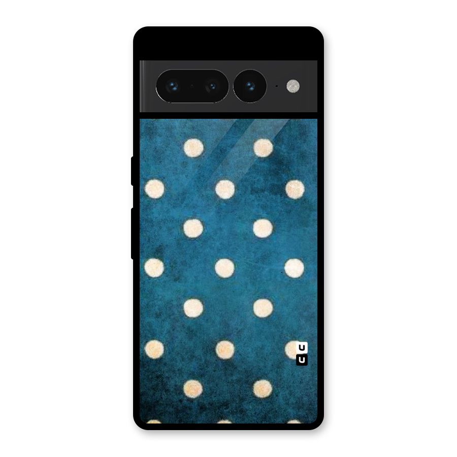 Classic Blue Polka Glass Back Case for Google Pixel 7 Pro