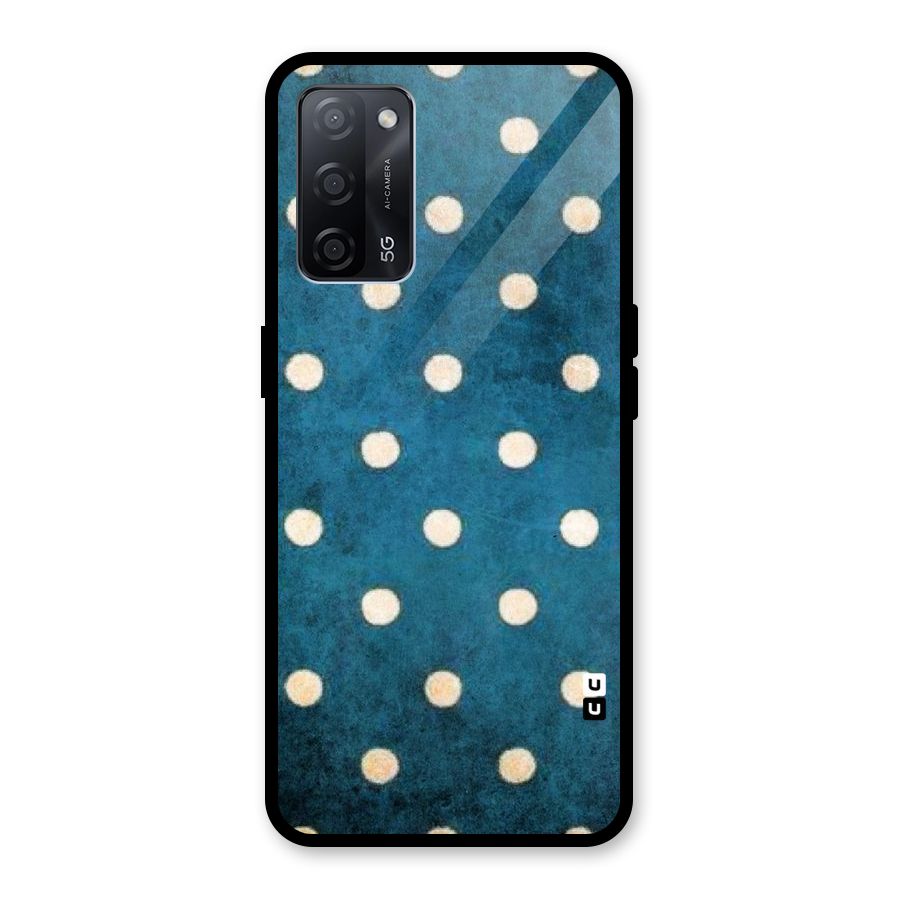 Classic Blue Polka Glass Back Case for Oppo A53s 5G
