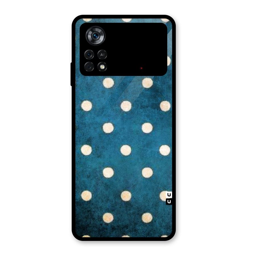 Classic Blue Polka Glass Back Case for Poco X4 Pro 5G