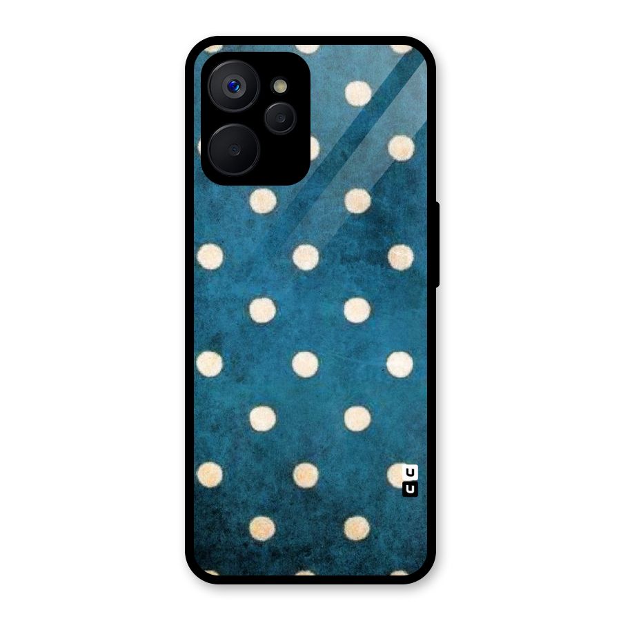 Classic Blue Polka Glass Back Case for Realme 9i 5G