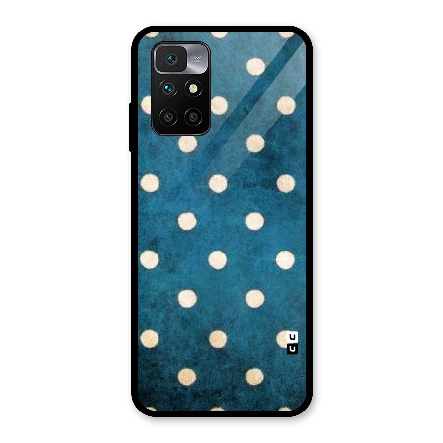 Classic Blue Polka Glass Back Case for Redmi 10 Prime