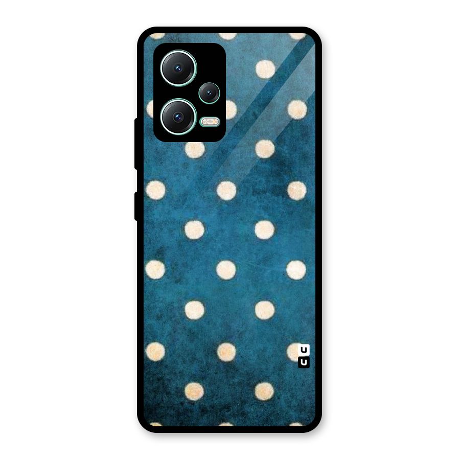 Classic Blue Polka Glass Back Case for Redmi Note 12 5G
