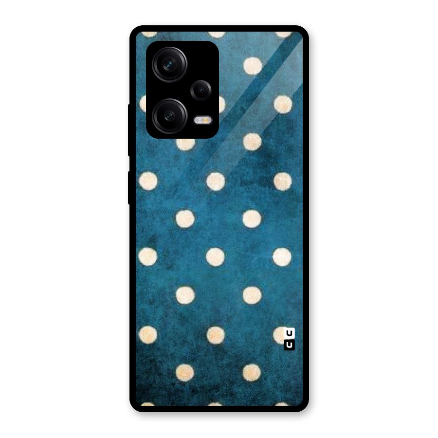 Classic Blue Polka Glass Back Case for Redmi Note 12 Pro