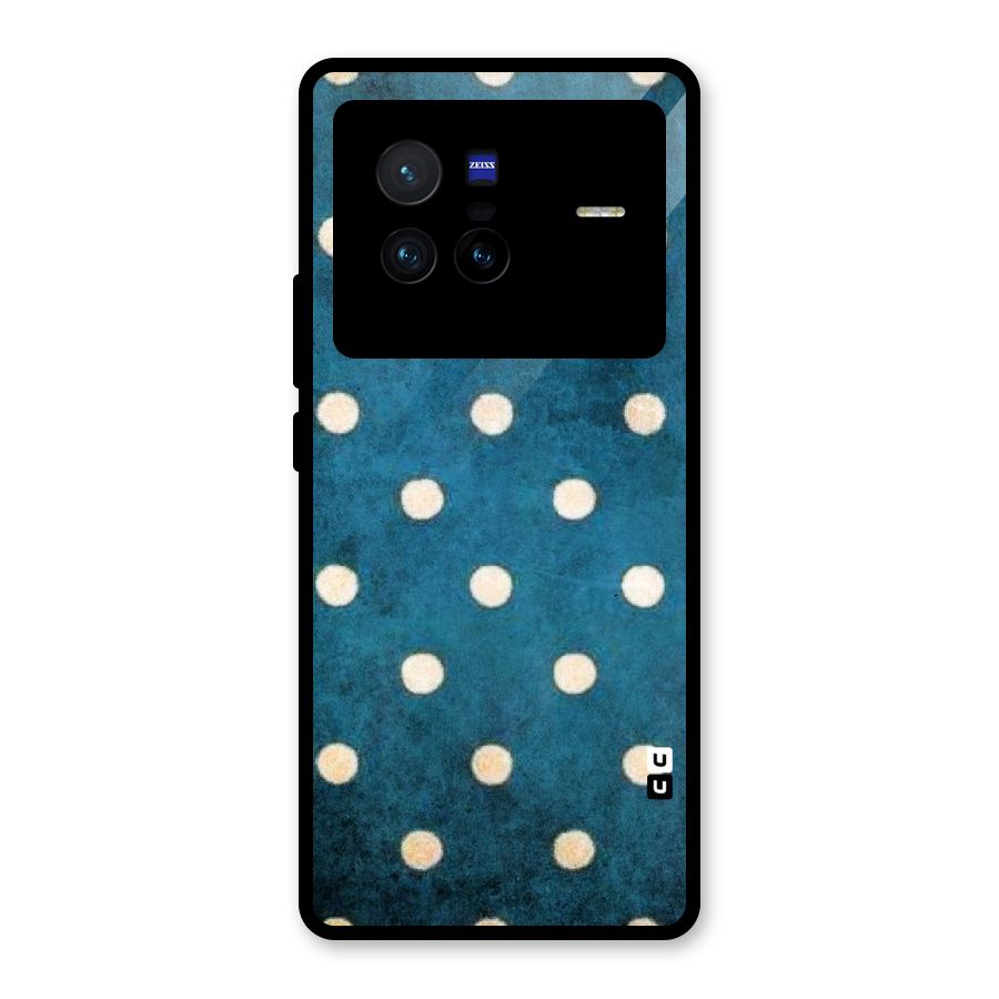 Classic Blue Polka Glass Back Case for Vivo X80