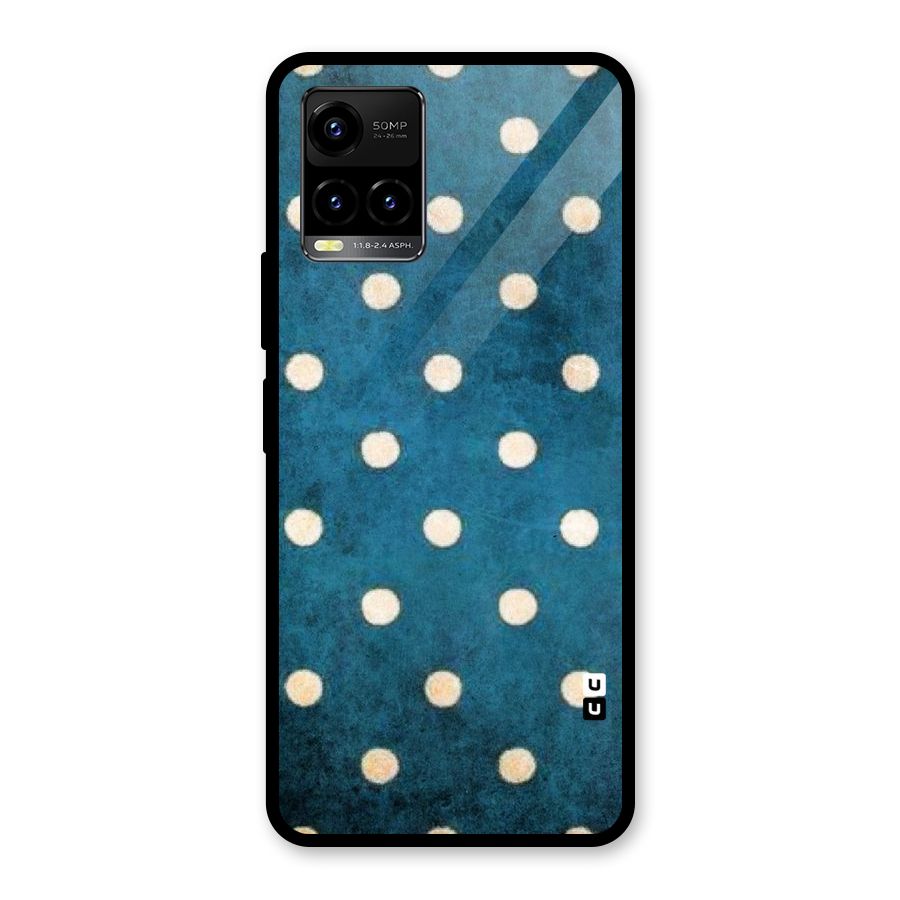 Classic Blue Polka Glass Back Case for Vivo Y21A