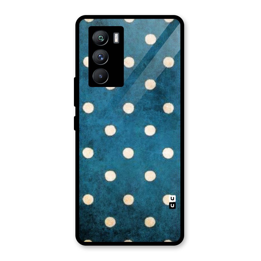 Classic Blue Polka Glass Back Case for Vivo iQOO 9 SE