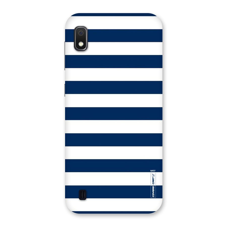 Classic Blue White Stripes Back Case for Galaxy A10