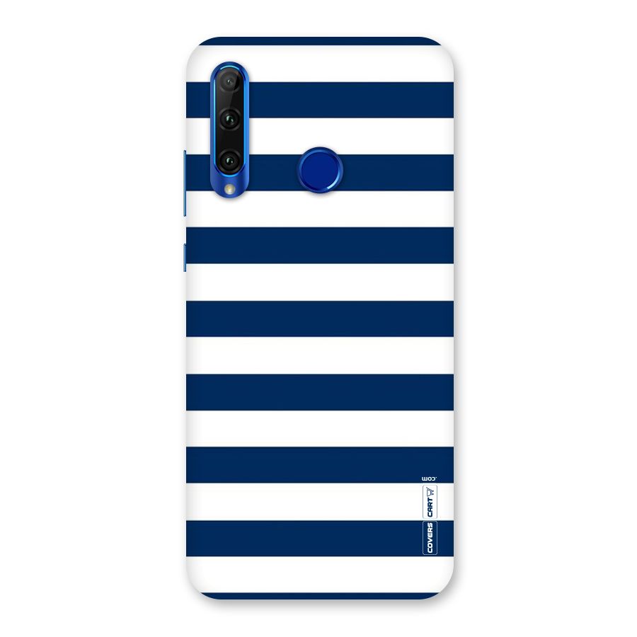 Classic Blue White Stripes Back Case for Honor 20i