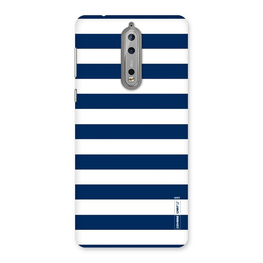Classic Blue White Stripes Back Case for Nokia 8