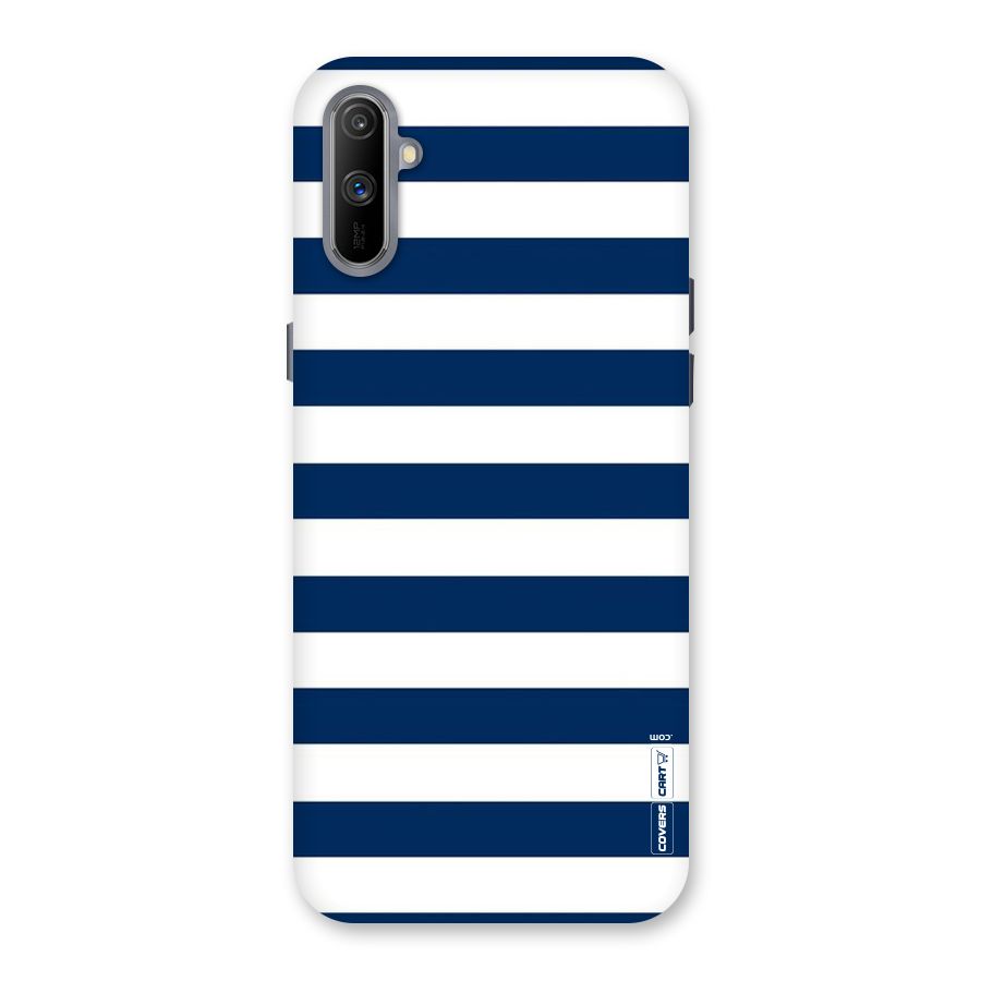Classic Blue White Stripes Back Case for Realme C3