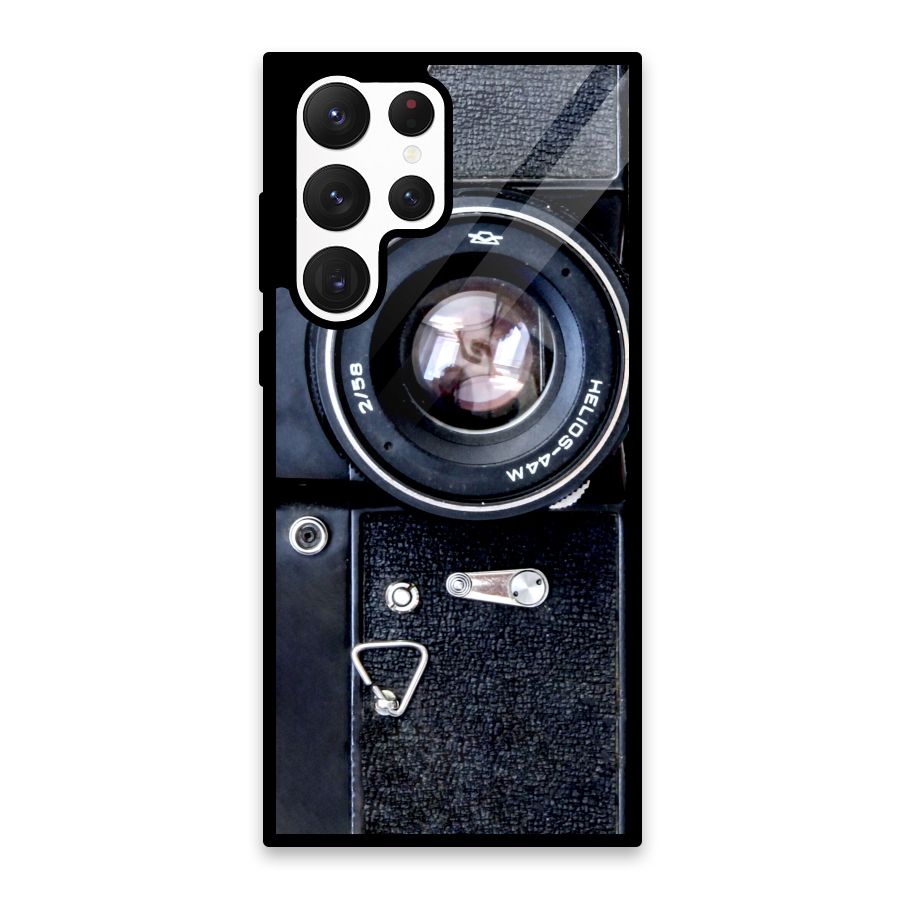 Classic Camera Glass Back Case for Galaxy S22 Ultra 5G