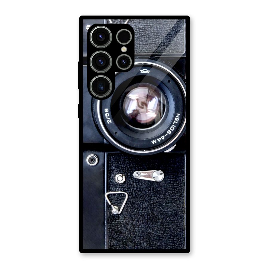 Classic Camera Glass Back Case for Galaxy S23 Ultra