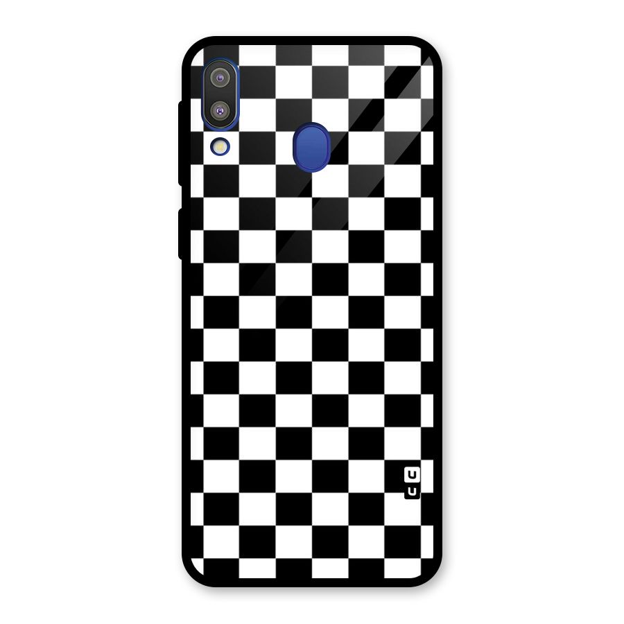 Classic Check Glass Back Case for Galaxy M20