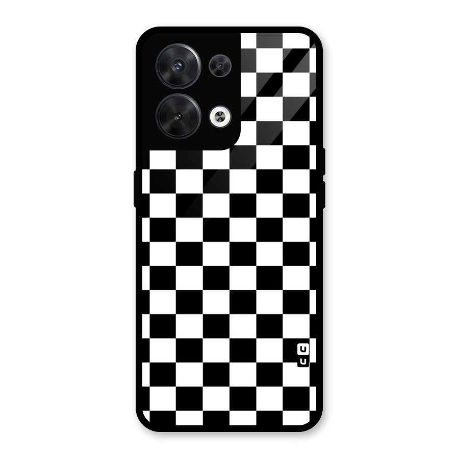 Classic Check Glass Back Case for Oppo Reno8 5G