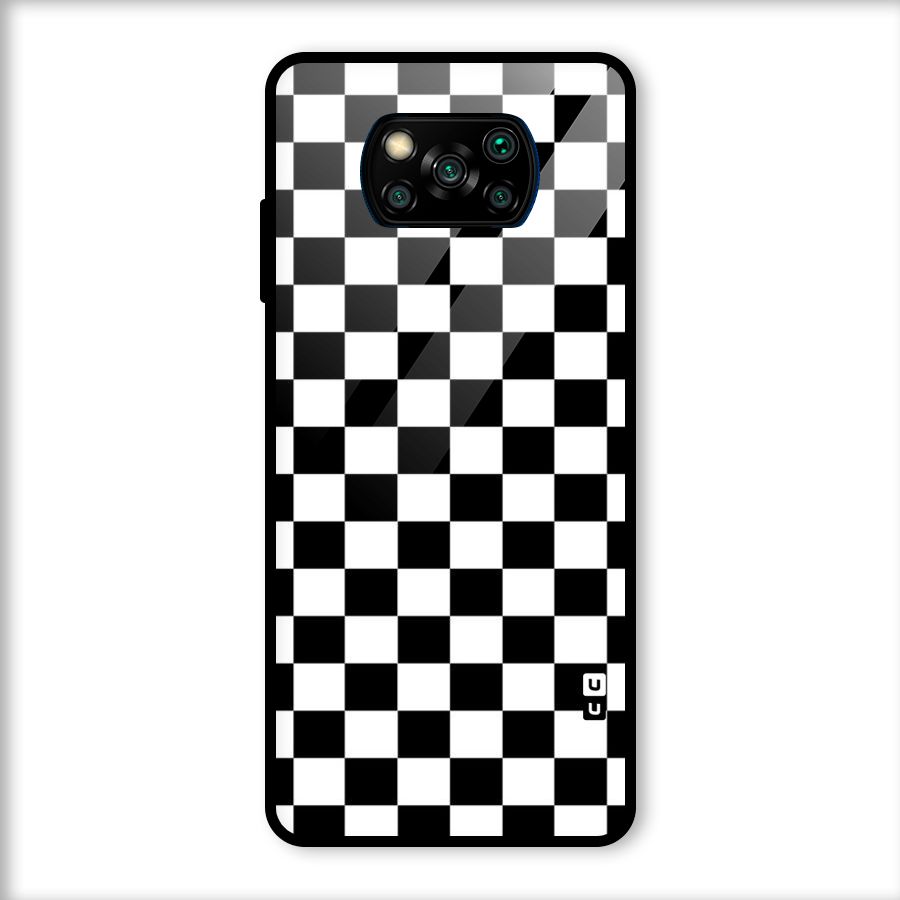 Classic Check Glass Back Case for Poco X3