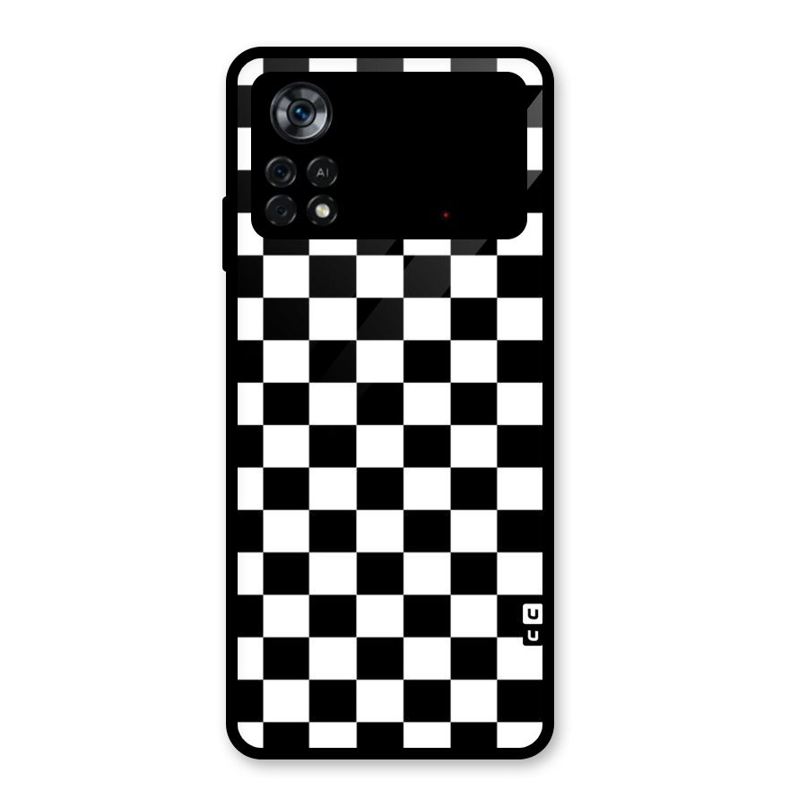 Classic Check Glass Back Case for Poco X4 Pro 5G