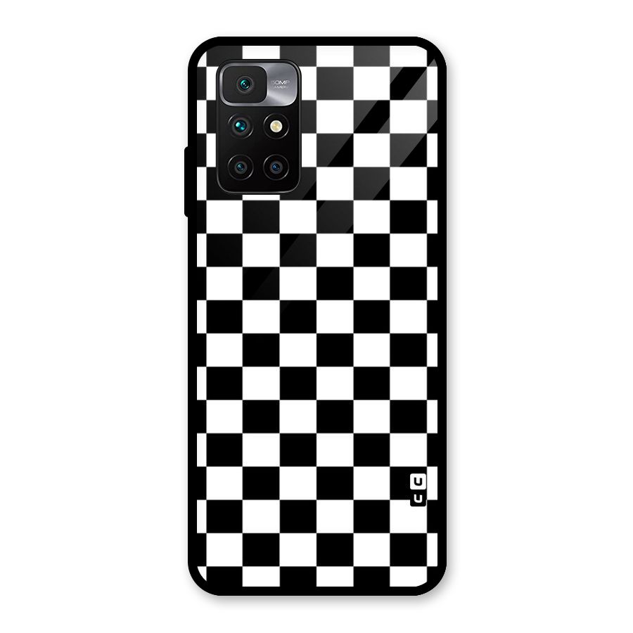 Classic Check Glass Back Case for Redmi 10 Prime