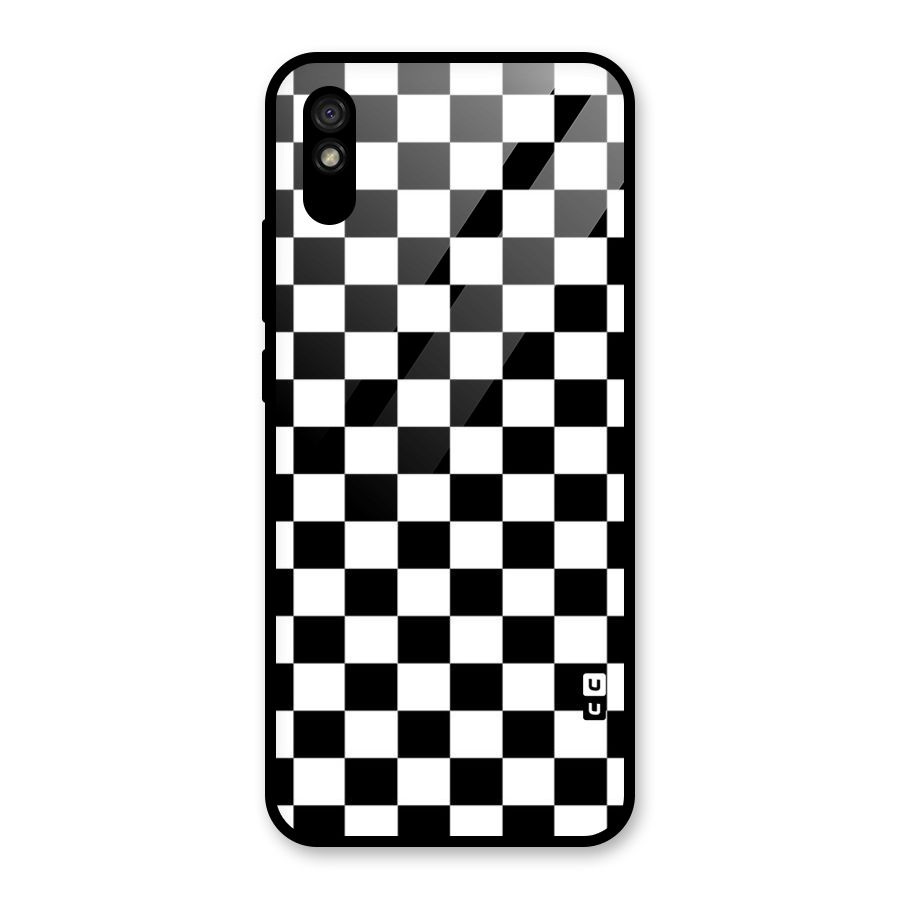 Classic Check Glass Back Case for Redmi 9i