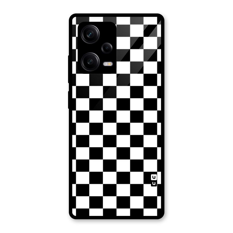 Classic Check Glass Back Case for Redmi Note 12 Pro