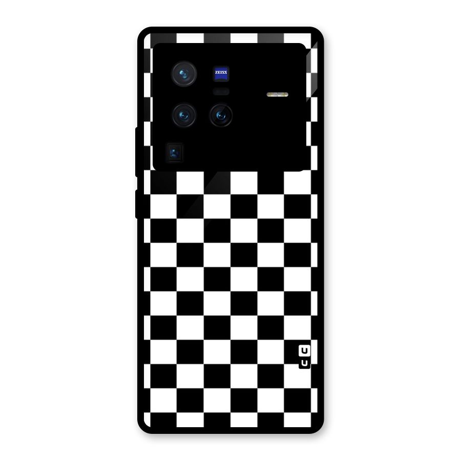 Classic Check Glass Back Case for Vivo X80 Pro
