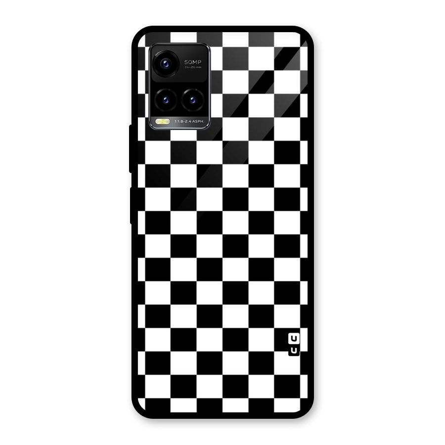 Classic Check Glass Back Case for Vivo Y21T