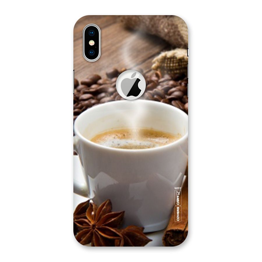 Classic Coffee Beans Back Case for iPhone X Logo Cut