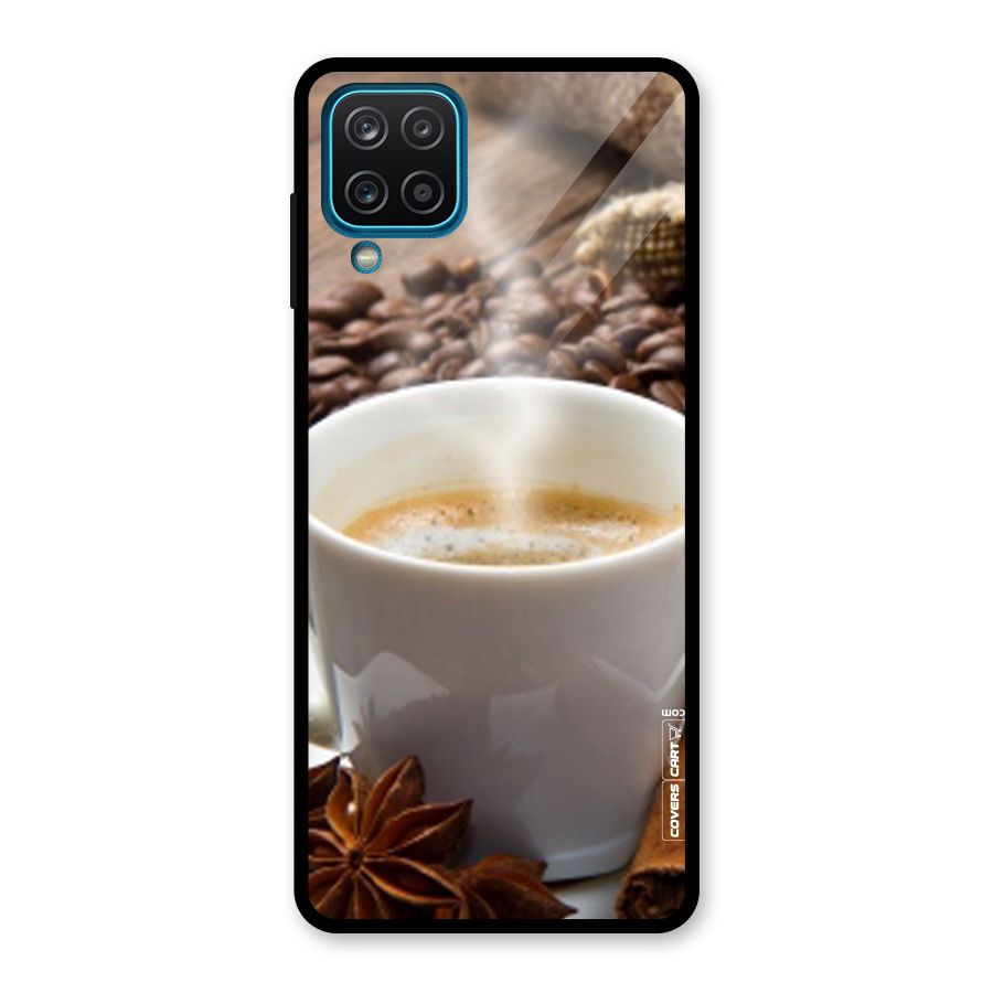Classic Coffee Beans Glass Back Case for Galaxy A12