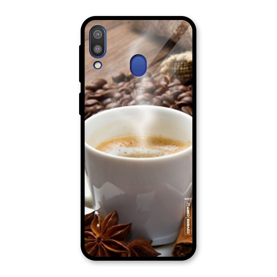Classic Coffee Beans Glass Back Case for Galaxy M20