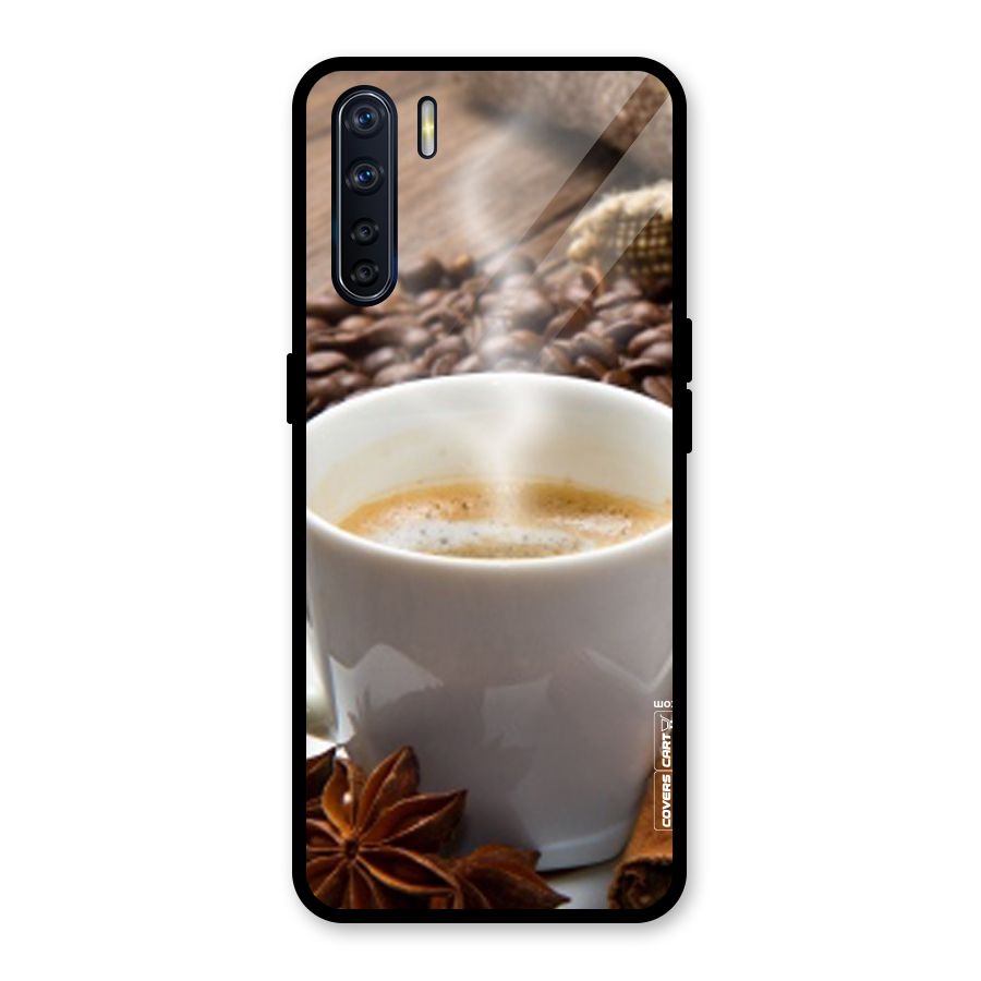 Classic Coffee Beans Glass Back Case for Oppo F15