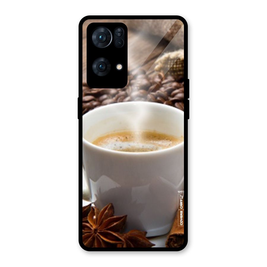 Classic Coffee Beans Glass Back Case for Oppo Reno7 Pro 5G