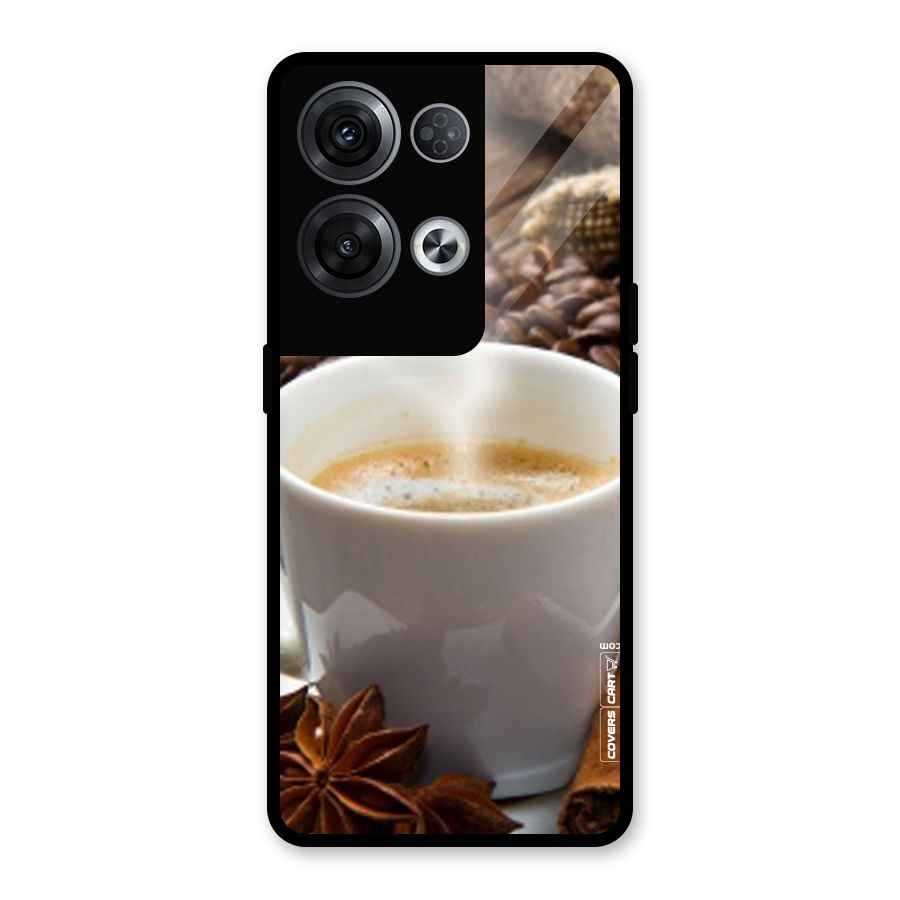 Classic Coffee Beans Glass Back Case for Oppo Reno8 Pro 5G