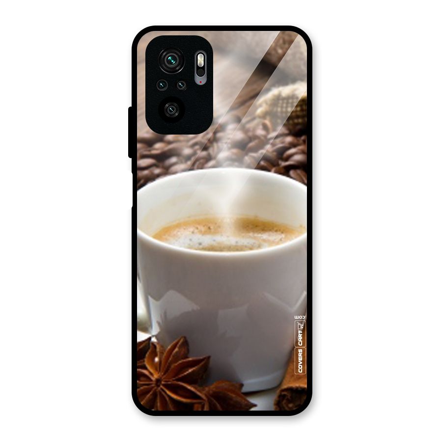 Classic Coffee Beans Glass Back Case for Redmi Note 10S
