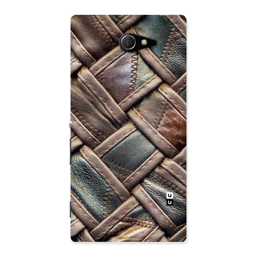 Classic Leather Belt Design Back Case for Sony Xperia M2