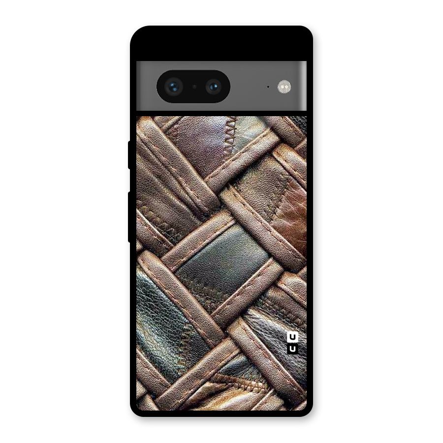 Classic Leather Belt Design Glass Back Case for Google Pixel 7