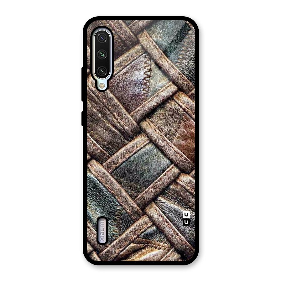 Classic Leather Belt Design Glass Back Case for Mi A3
