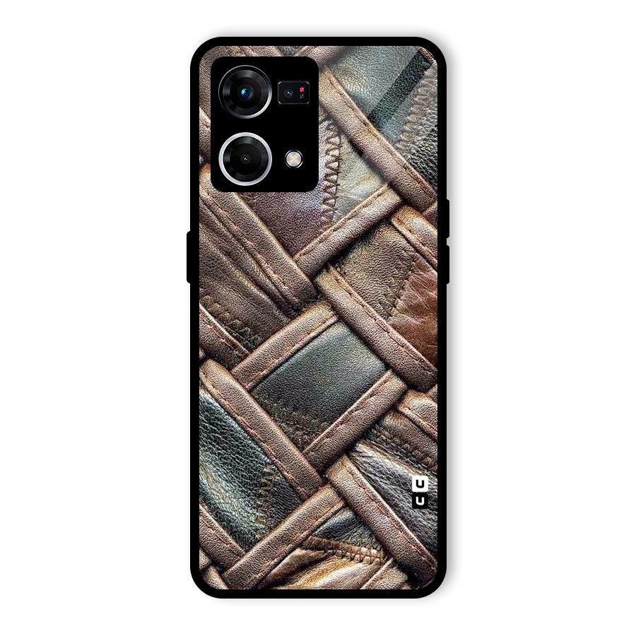 Classic Leather Belt Design Glass Back Case for Oppo F21 Pro 5G