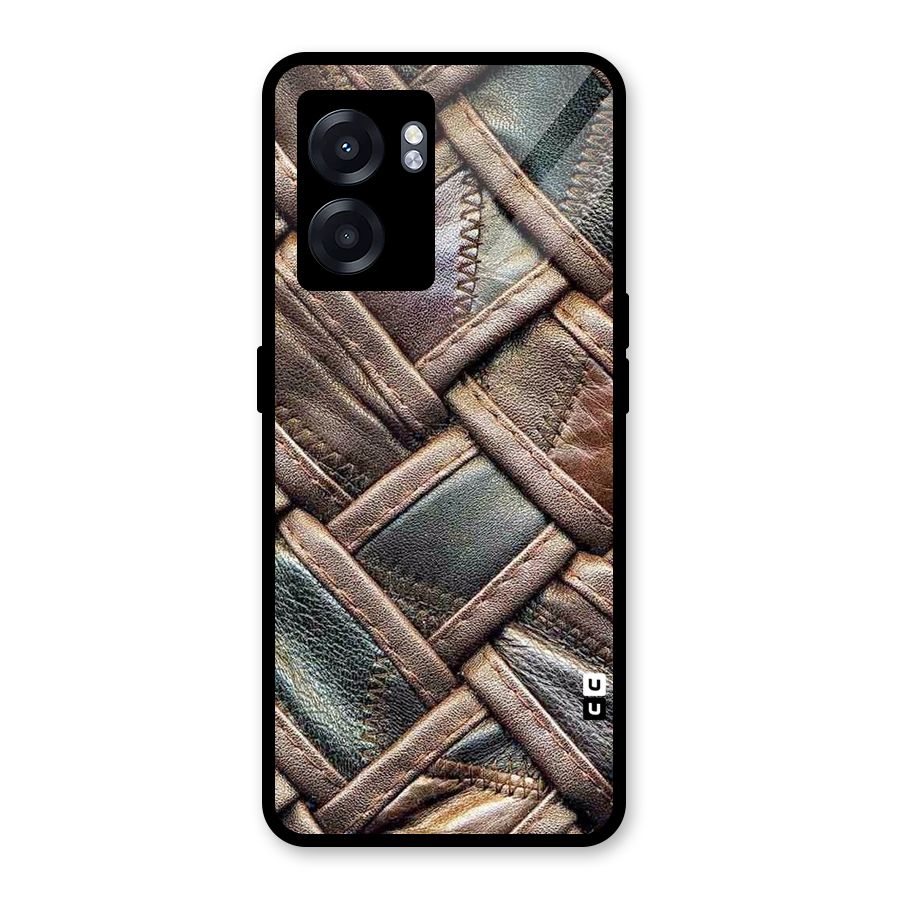 Classic Leather Belt Design Glass Back Case for Oppo K10 (5G)