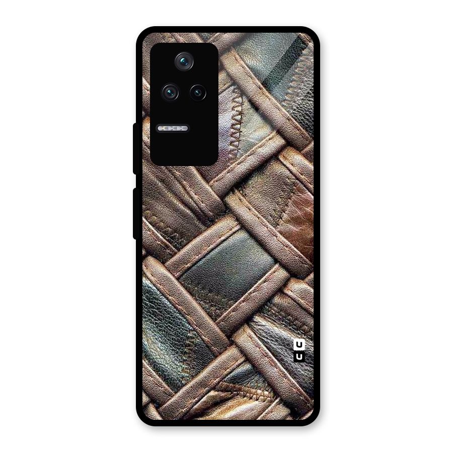 Classic Leather Belt Design Glass Back Case for Poco F4 5G
